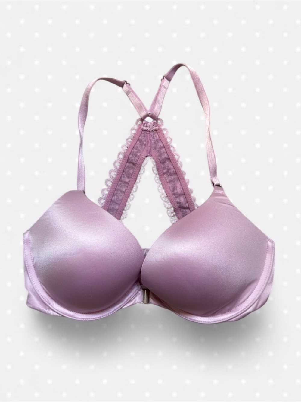 Victoria's Secret Satin Racerback Push-Up Bra - Lilac Pink